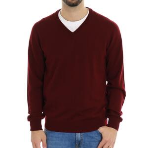 MAGLIA SCOLLO V BORDEAUX